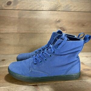dr martens hackney womens size 8 shoes blue canvas combat boots